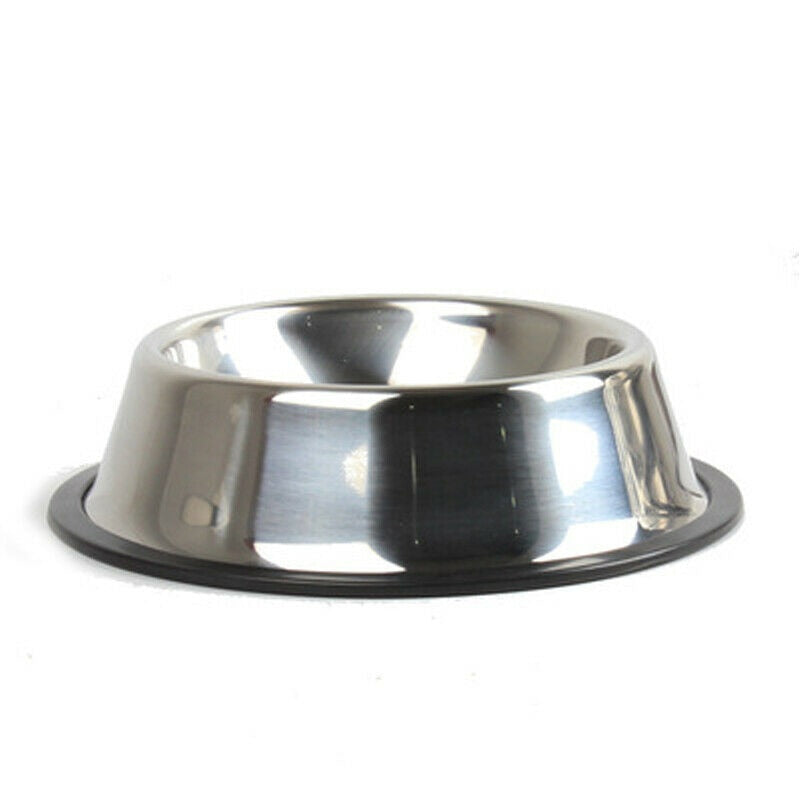 Pet Dog Bowls Stainless Steel Feeding Feeder Water Bowl For Pet Dog or Puppy Outdoor Food Dish S/M/L/XL